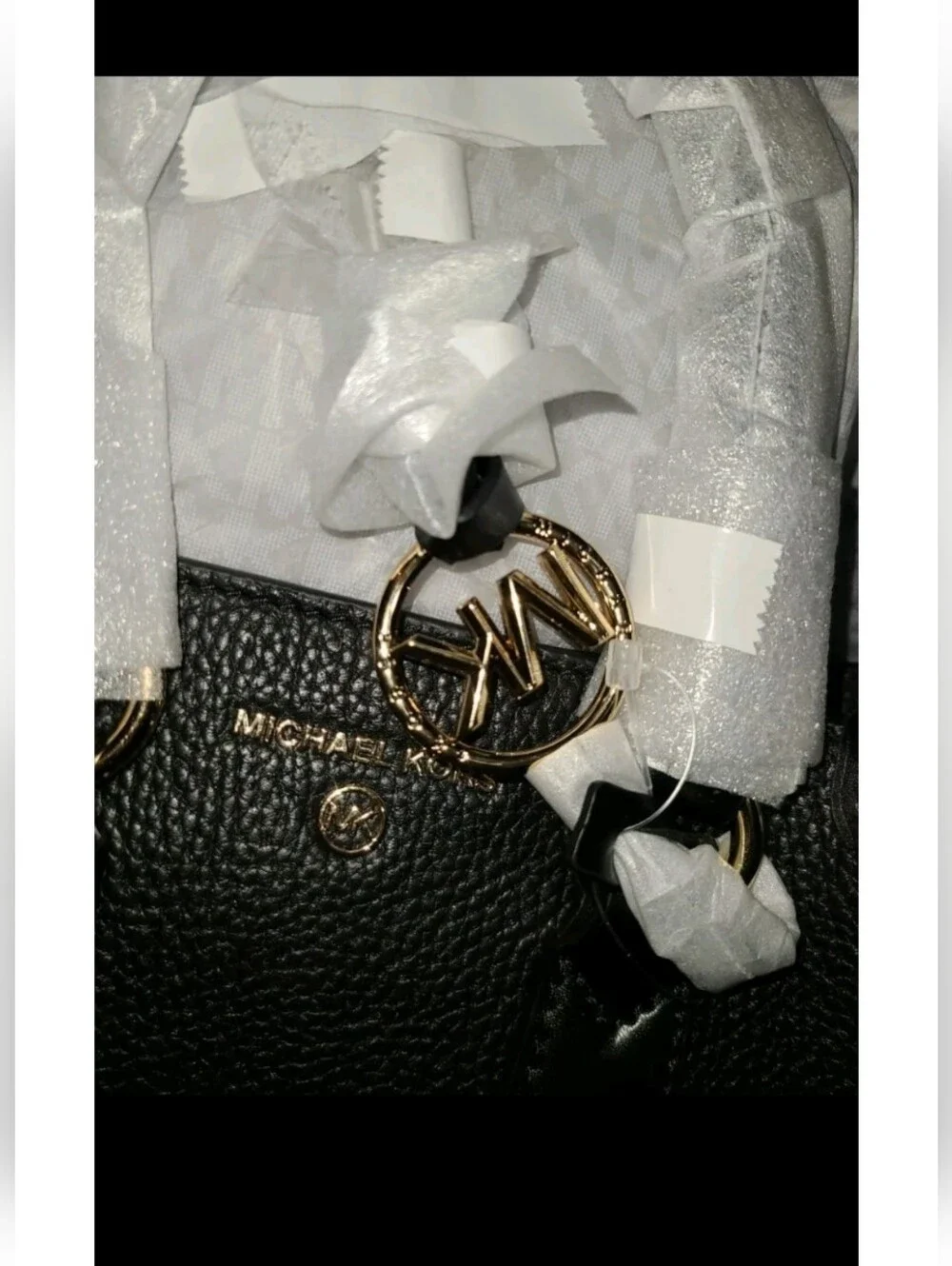 Michael Kors Sm. Black Pebbled Leather Satchel with Gold Accents Authentic*